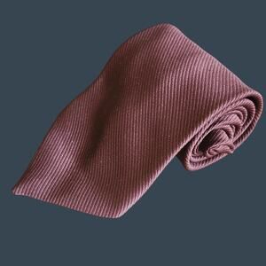Vintage Burgundy Ribbed Tie 90% Polyester 10% Silk By Versa Milan New York 61.5"